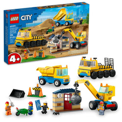 Construction Trucks and Wrecking Ball Crane - Lego City