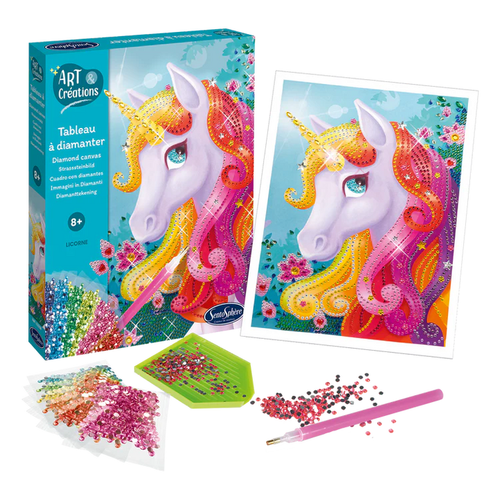 Unicorn Diamond Art Canvas Kit (Tableau a Diamanter - Licorne)