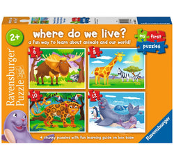 Where Do I Live? 6/8/10/12pc My First Puzzle - Ravensburger