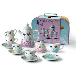 Porcelain Butterfly Tea Set (13Pc)