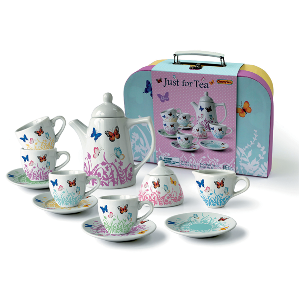 Porcelain Butterfly Tea Set (13Pc)