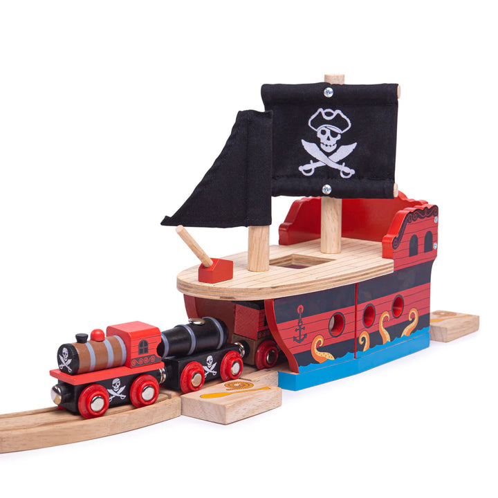 Pirate Galleon - Wooden Train Tunnel - Bigjigs