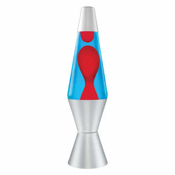 Lava Lamp 14.5" Red/Blue/Silver