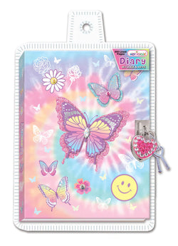 Tie Dye Butterfly Diary with Lock & Keys