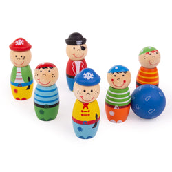 Wooden Pirate Skittles Bowling Game - Bigjigs