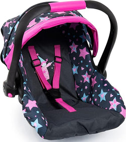 Deluxe Doll Car Seat with Canopy - Star Pattern
