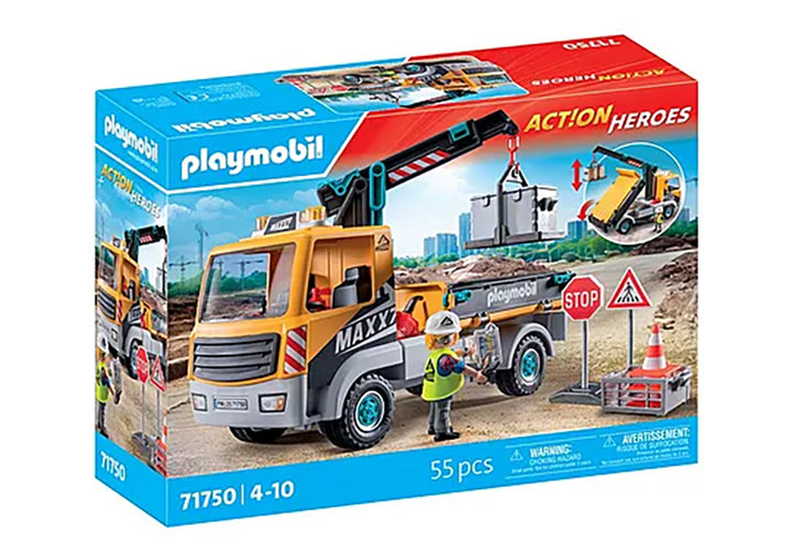 Construction Truck with Crane - Playmobil Action Heroes