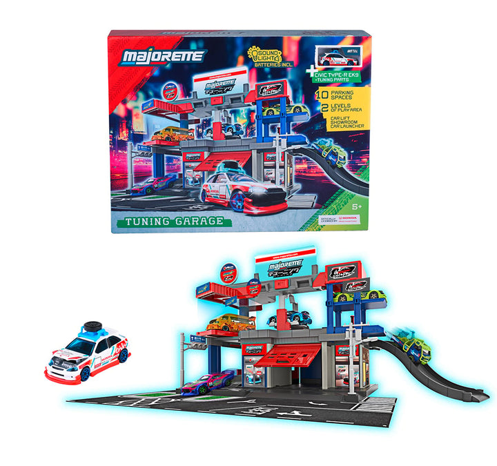 JDM Tuning Garage & Car Set by Majorette