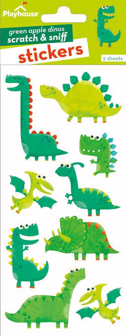 Green Apple Dinosaur Sticker