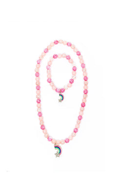 Purple Rainbow Necklace & Bracelet Set 2pc