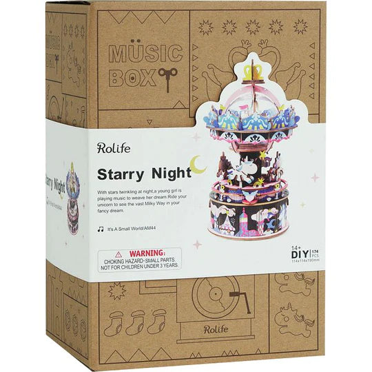 Diy Wooden Music Box Starry Night