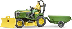 John Deere Lawn Tractor with Trailer and Figure - Bruder