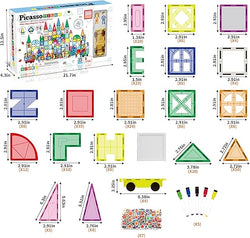 350 Piece Extensive Master Builder Magnetic Building Block Set - Picasso Tile