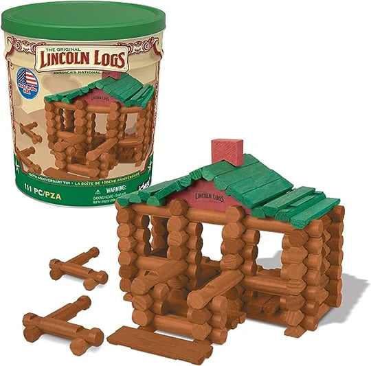 Lincoln Logs 111pc 100th Anniversary Tin