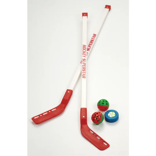 Street Hockey Set - 2 Sticks, 2 Balls, 1 Puck