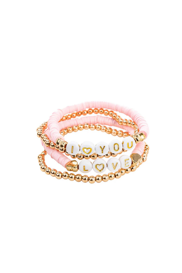 Pink Love Bracelet Set 4pcs Great Pretenders