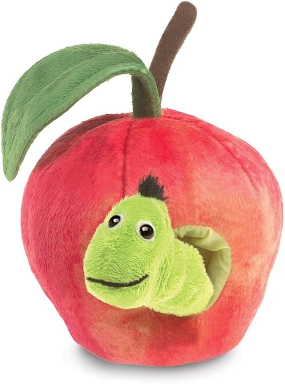 Worm in Apple Puppet - Folkmanis
