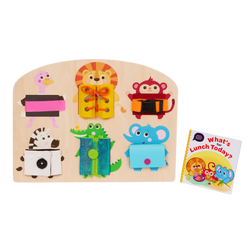 What's in my Tummy - Wooden Activity Board with Booklet - Battat Education