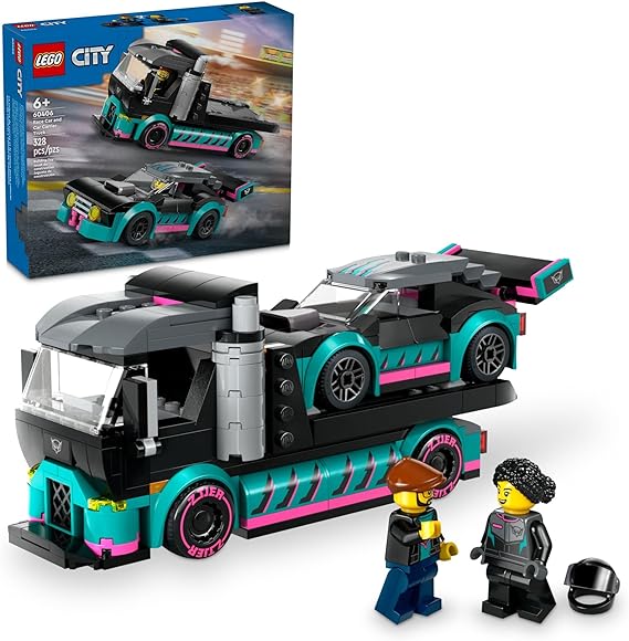 Race Car and Car Carrier Truck - Lego City