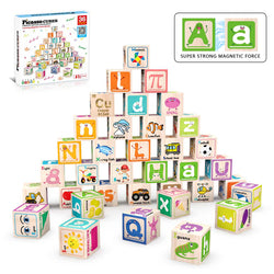36-piece Magnetic Alphabet & Numbers 1" Cubes - Picasso Tile