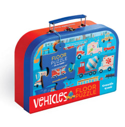 Vehicles - 24pc Floor Puzzle in a Case - Crocodile Creek