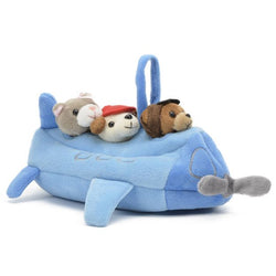 9" Airplane Plush with Finger Puppets