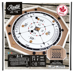 Rustik Deluxe Crokinole/Chess/Checkers 3-in-1 Board