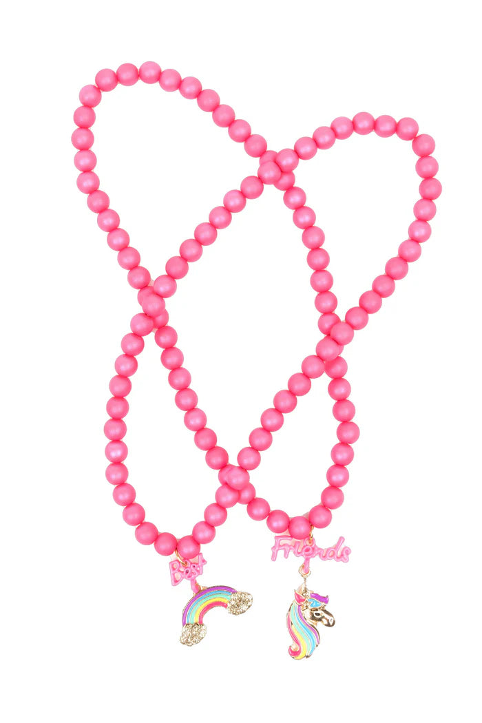 Best Friends Rainbow Unicorn Necklace Set 2pc