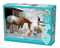 Winter Barnyard 350pc Family Puzzle Cobble Hill