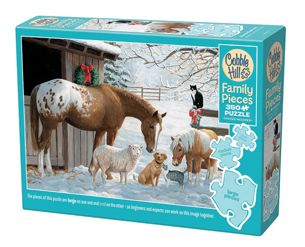 Winter Barnyard 350pc Family Puzzle Cobble Hill