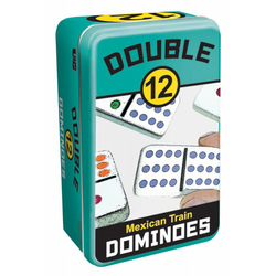 Mexican Train Double 12 Color Tin Dominoes