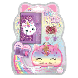 Caticorn Girlz Wallet, Coin Purse & Hair Clip Set