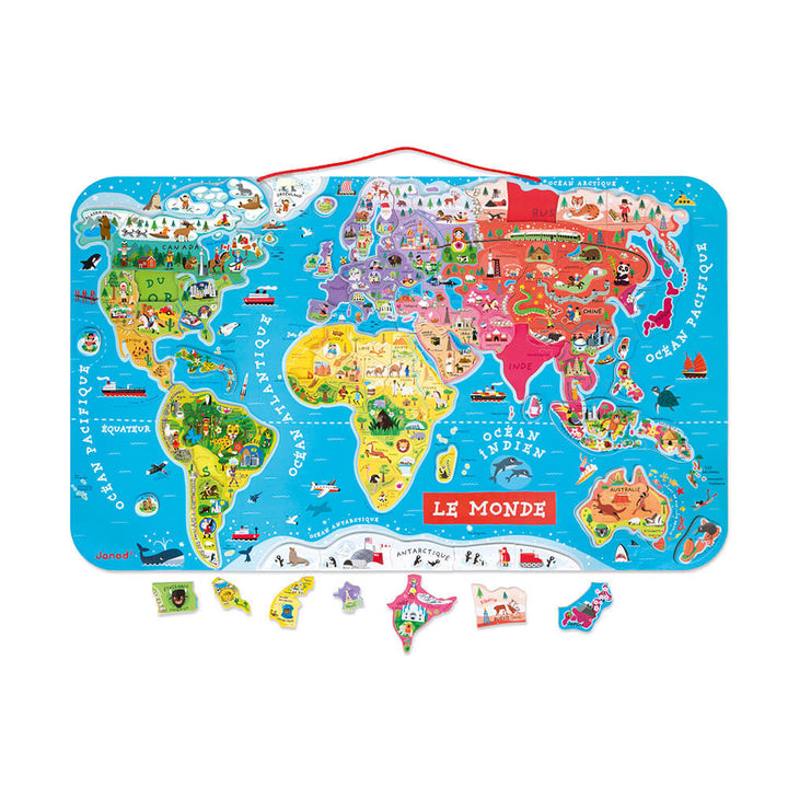 Magnetic World Puzzle Map - French Version