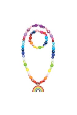 Double Rainbow Necklace & Bracelet Set 2pc