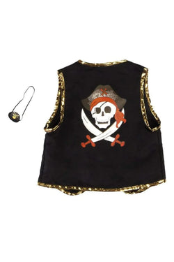 Pirate Vest/Eye Patch/ Blk-Red