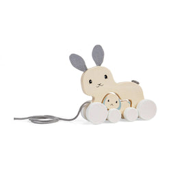 Wooden Bunny & Baby Pull Along Toy - Bigjigs