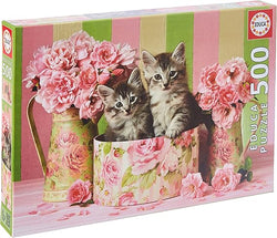 Kittens with Roses 500pc Puzzle - Educa