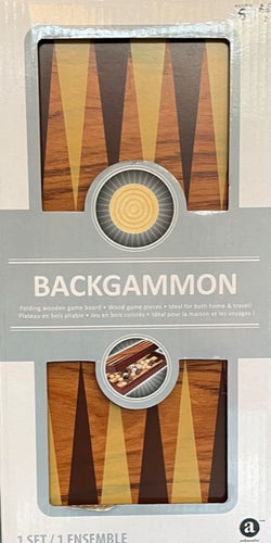 Folding Wood Backgammon Set
