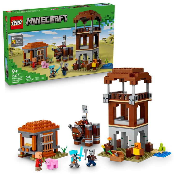 The Pillager Outpost and Ravager - Lego Minecraft