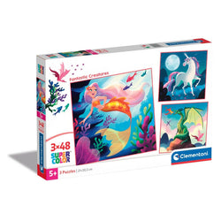 Fantastic Creatures 3 x 48pc Puzzle - Clementoni
