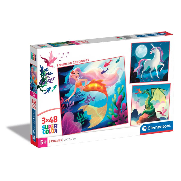 Fantastic Creatures 3 x 48pc Puzzle - Clementoni