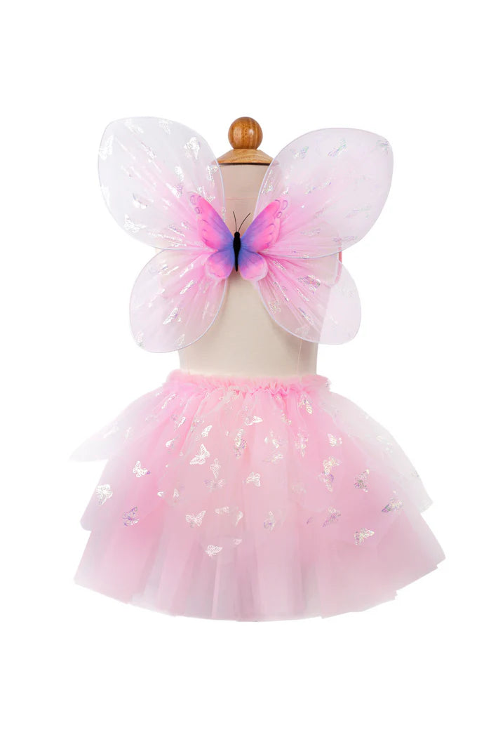 Flutter Butterfly Skirt & Wings Pink Sz 4-6 Great Pretenders