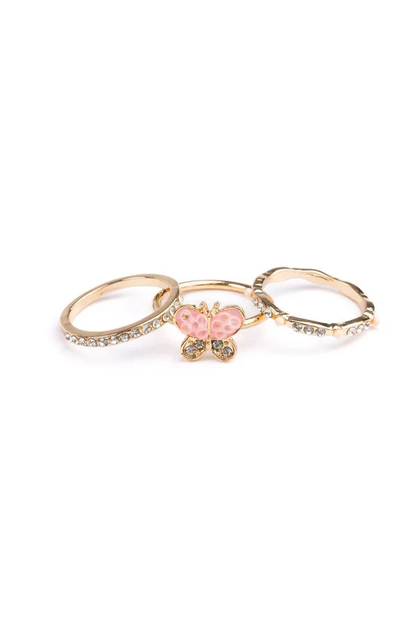 Boutique Chic Butterfly Garden Rings 3pc - Great Pretenders