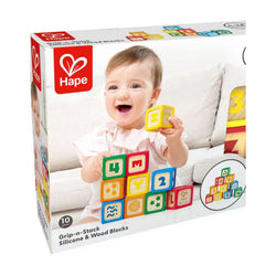 Grip-N-Stack Silicone and  Wood Blocks - Hape