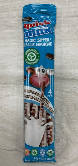 Quick Milk Magic Sipper Straws - Cookies & Cream Flavour 4pcs