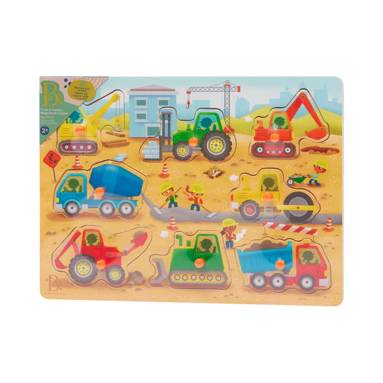 Construction Trucks Peg Puzzle