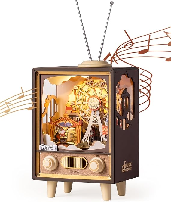Retro TV Wooden Model - Sunset Carnival
