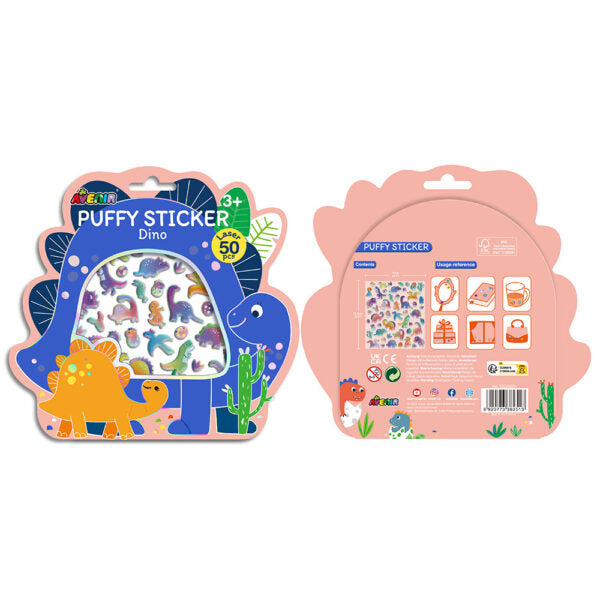 Puffy Stickers - Dinosaur 50pc - Avenir