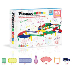 Picasso Tile Magnetic Racetrack 50pc wtih 2 LED Cars