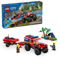 4x4 Fire Truck with Rescue Boat - Lego City